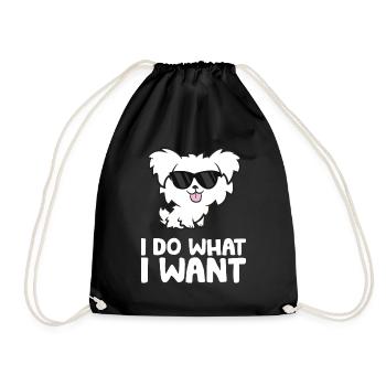 Morkie Welpe Ich mache was ich will Lustiger - Turnbeutel - Schwarz - Vorne