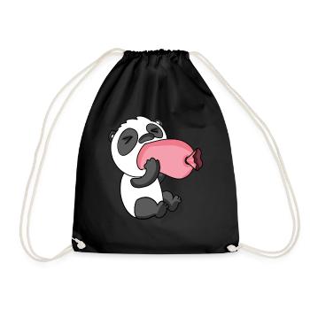 Cow Sausage Motif Funny - Drawstring Bag - black - Front