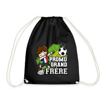 Promu Grand Frère Funny footballer - Drawstring Bag - black - Front