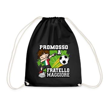 Promoted to Big Brother Football Player - Drawstring Bag - black - Front