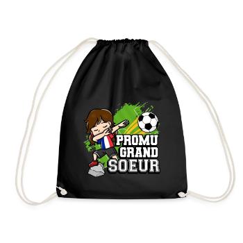 Promu Grand Soeur Drôle de footballeur - Sac de sport léger - noir - Devant