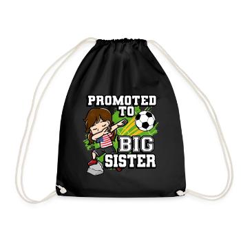 Promoted To Big Sister Soccer Player American Flag - Turnbeutel - Schwarz - Vorne