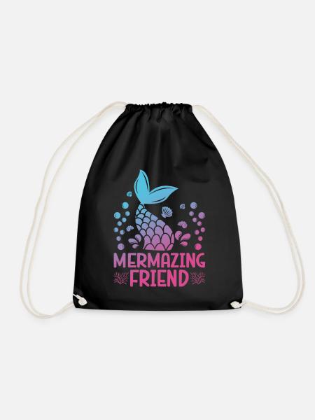 Mermazing Freund Fantasy Meerjungfrau Geschichte - Turnbeutel - Schwarz