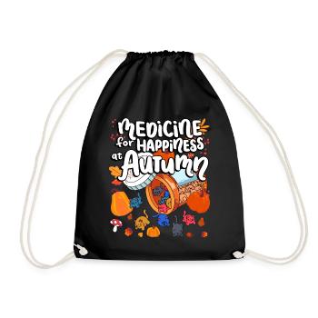 Medicine for Happiness at Autumn Cat Gummies - Drawstring Bag - black - Front
