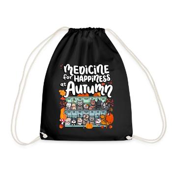 Medicine for Happiness in Autumn Weekdays Days - Drawstring Bag - black - Front