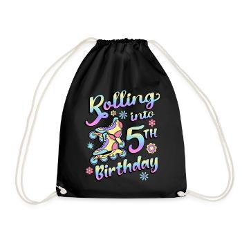 Rouler dans le 5ème anniversaire Roller Skater Inline - Sac de sport léger - noir - Devant
