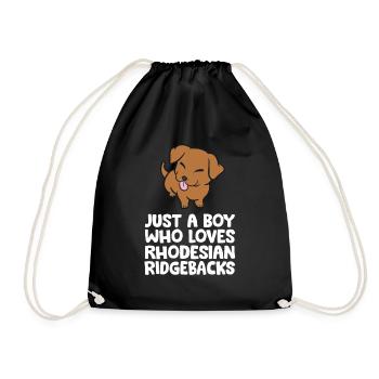 Just a Boy Who Loves Rhodesian Ridgebacks - Turnbeutel - Schwarz - Vorne