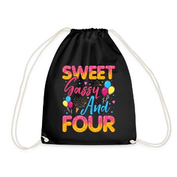 Sweet Sassy et quatre saupoudrages délicieux beignet - Sac de sport léger - noir - Devant
