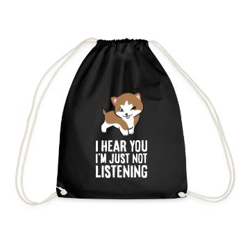 Je vous entends, je n’écoute tout simplement pas drôle de chien Pitsky - Sac de sport léger - noir - Devant