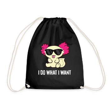 Je fais ce que je veux Drôle de salamandre mexicaine Kawaii - Sac de sport léger - noir - Devant