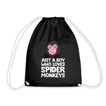 Just a Boy Who Loves Spider Monkeys - Drawstring Bag - black - Front