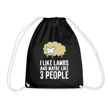 I Like Lambs And Maybe Like 3 People Cute Sheep - Turnbeutel - Schwarz - Vorne