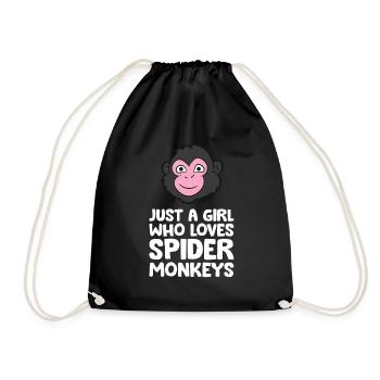Just a Girl Who Loves Spider Monkeys - Drawstring Bag - black - Front