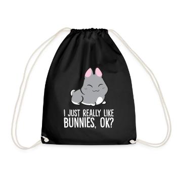 J’aime vraiment les lapins, d’accord? Lapin mignon - Sac de sport léger - noir - Devant