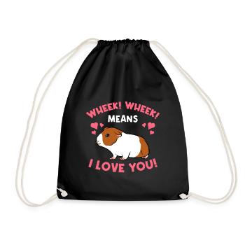 Wheek Whek signifie que je vous aime les cobayes - Sac de sport léger - noir - Devant