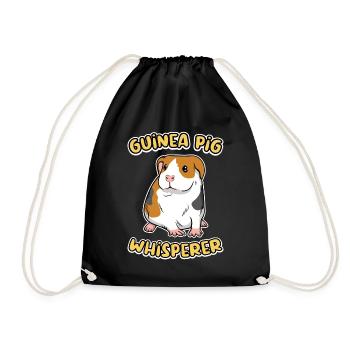 Guinea pig whisperer, hamster, rodent - Drawstring Bag - black - Front