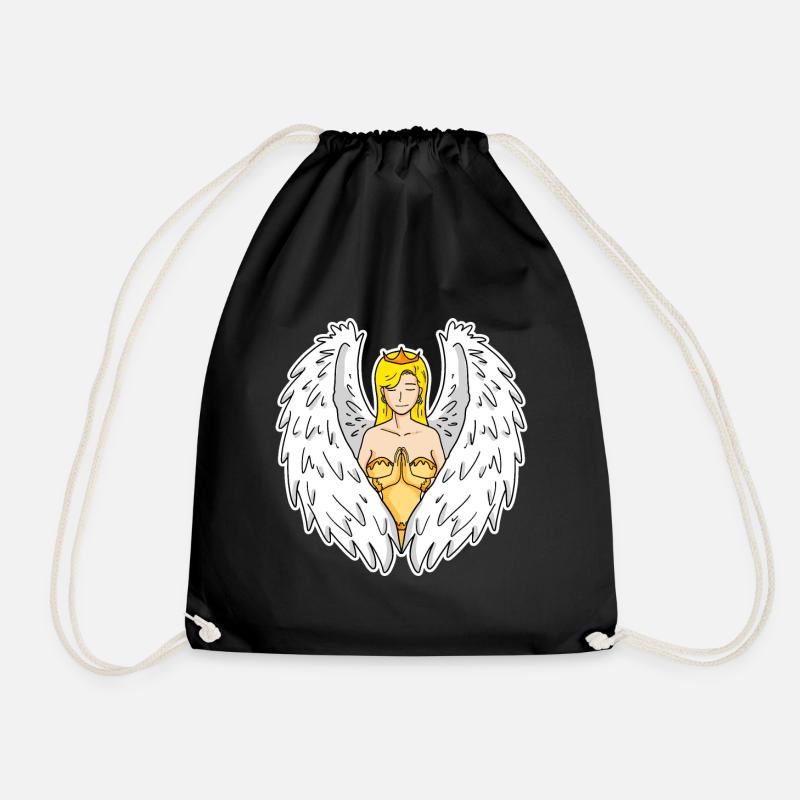 Guardian angel - Drawstring Bag - black