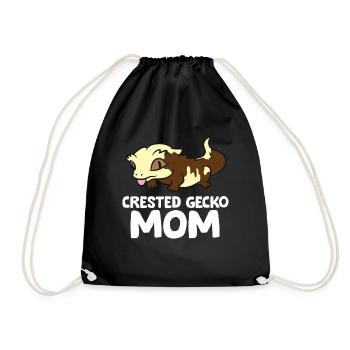 Crested Gecko Mom Lizard Reptile Mother Crested - Drawstring Bag - black - Front