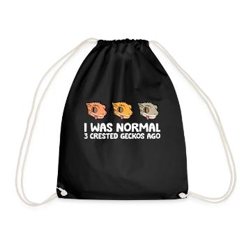 Crested Gecko Keeper I Was Normal 3 Crested - Drawstring Bag - black - Front