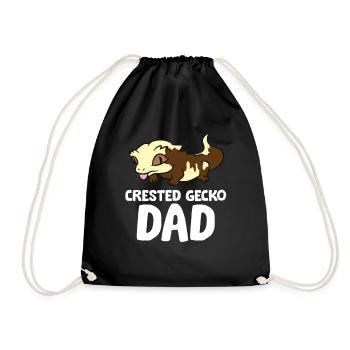 Crested Gecko Dad Lizard Reptile Father Crested - Drawstring Bag - black - Front