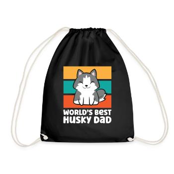 Worlds Best Husky Dad Siberian Husky Dog - Turnbeutel - Schwarz - Vorne