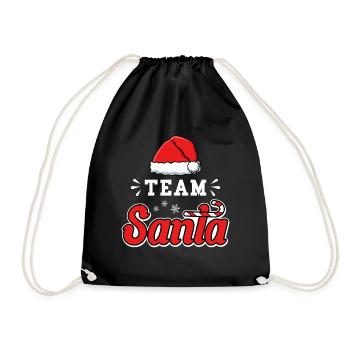Team santa / Weihnachten, Weihnachtsmann, Winter - Turnbeutel - Schwarz - Vorne
