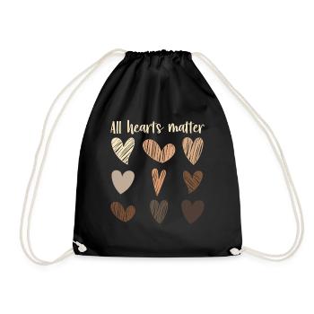 All Hearts Matter Celebrate Black Melanin Skin - Turnbeutel - Schwarz - Vorne