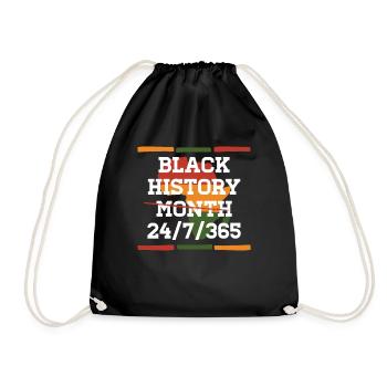 Black History Month 24/7/365 Celebrate the - Drawstring Bag - black - Front