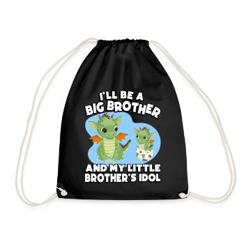 I will be a big brother and the idol of my - Drawstring Bag - black - Front