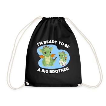 I'm ready to be a big brother - Drawstring Bag - black - Front