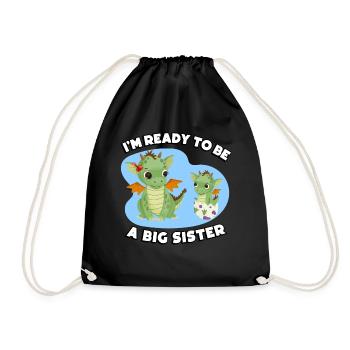 I'm Ready To Be A Big Sister - Drawstring Bag - black - Front