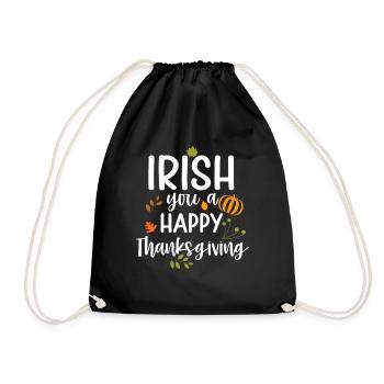 Irish leaves for a happy Thanksgiving - Drawstring Bag - black - Front