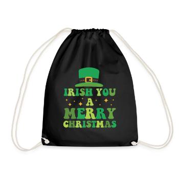 Irish You Merry Christmas - Drawstring Bag - black - Front