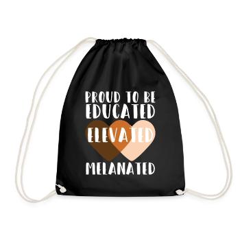 Proud To Be Educated Elevated Melanated Black - Drawstring Bag - black - Front