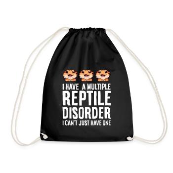 I Have Multiple Reptile Disorder I Can't Just - Drawstring Bag - black - Front