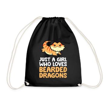 Juste une fille qui aime les dragons barbus Reptile - Sac de sport léger - noir - Devant
