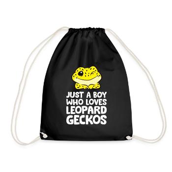 Seulement un garçon qui aime le léopard geckos reptile - Sac de sport léger - noir - Devant