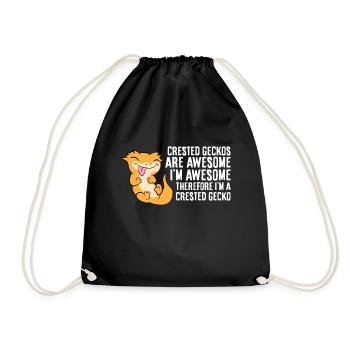 Crested Geckos Are Awesome Im Awesome Im A - Drawstring Bag - black - Front