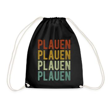 Plauen City Retro Vintage - Drawstring Bag - black - Front