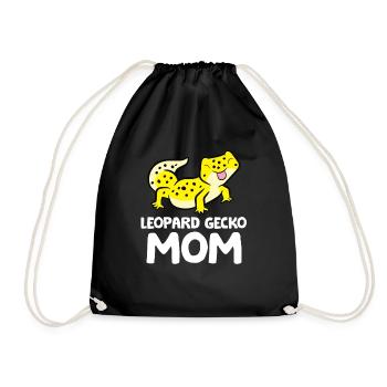 Leopard Gecko Mom Lizard Reptile Mother Leopard - Drawstring Bag - black - Front