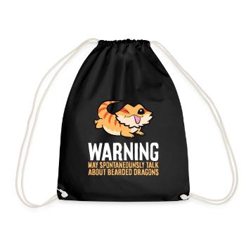 Bearded Dragon Reptile Will Talk About Bearded - Drawstring Bag - black - Front