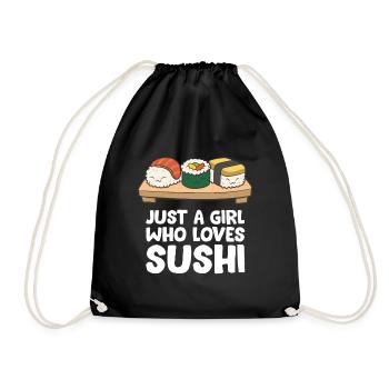 Nur ein Mädchen, das Sushi liebt - Turnbeutel - Schwarz - Vorne