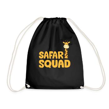 Safari Squad Afrika Safari Giraffe - Turnbeutel - Schwarz - Vorne
