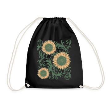Baroque Esthétique Tournesol Motif Dark Academia - Sac de sport léger - noir - Devant