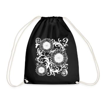 Baroque Aesthetic Sunflower Pattern Dark Academia - Drawstring Bag - black - Front