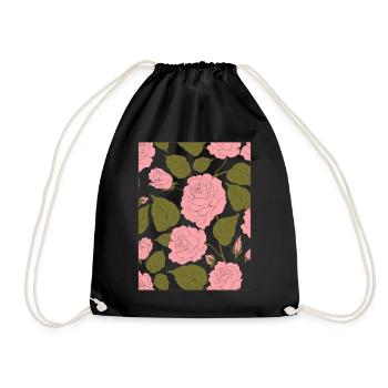 Esthétique Rose Motif Floral Baroque - Sac de sport léger - noir - Devant