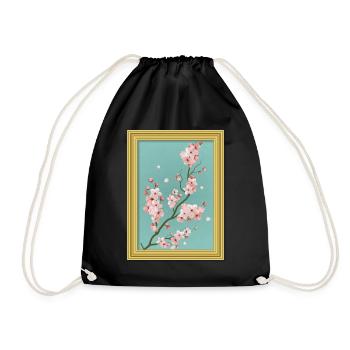 Esthétique baroque Fleur de cerisier japonais - Sac de sport léger - noir - Devant