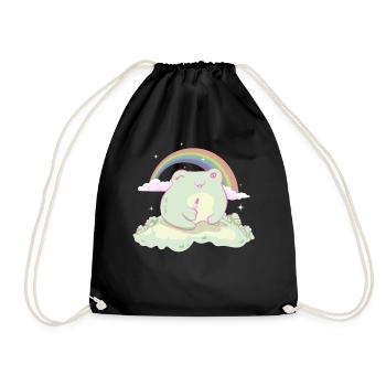 Coquette Esthétique Rose Kawaii Frog Centre-ville - Sac de sport léger - noir - Devant