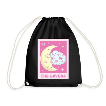 Coquette Esthétique Carte de Tarot Rose Les Amoureux - Sac de sport léger - noir - Devant