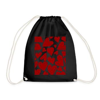 Coquette Esthétique Pink Heart Downtown Esthétique - Sac de sport léger - noir - Devant